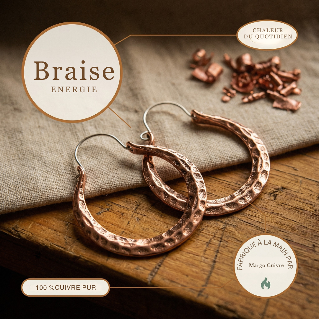 Boucles d'oreilles Margot Cuivre en fil de cuivre