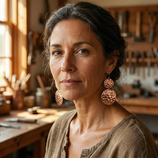 Boucles d'oreilles en cuivre de Margot Cuivre pour le Solstice