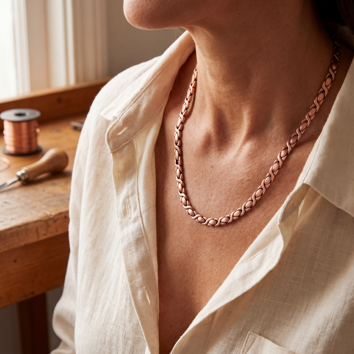 Collier en cuivre de cèdre de Margot Cuivre