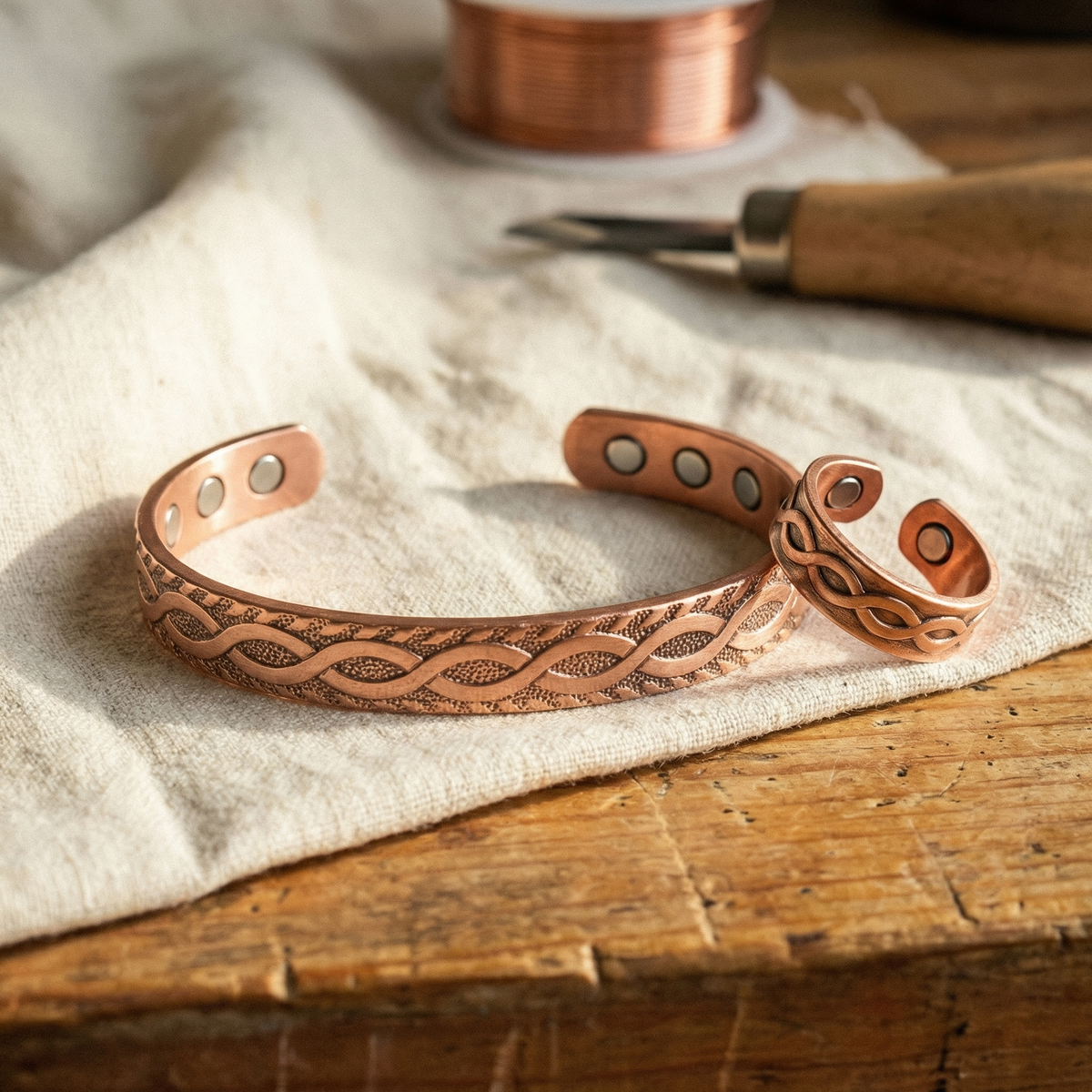 Ensemble de bijoux en Margot Cuivre Knot