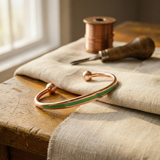 Boucles d'oreilles Margot Cuivre en cuivre et jade