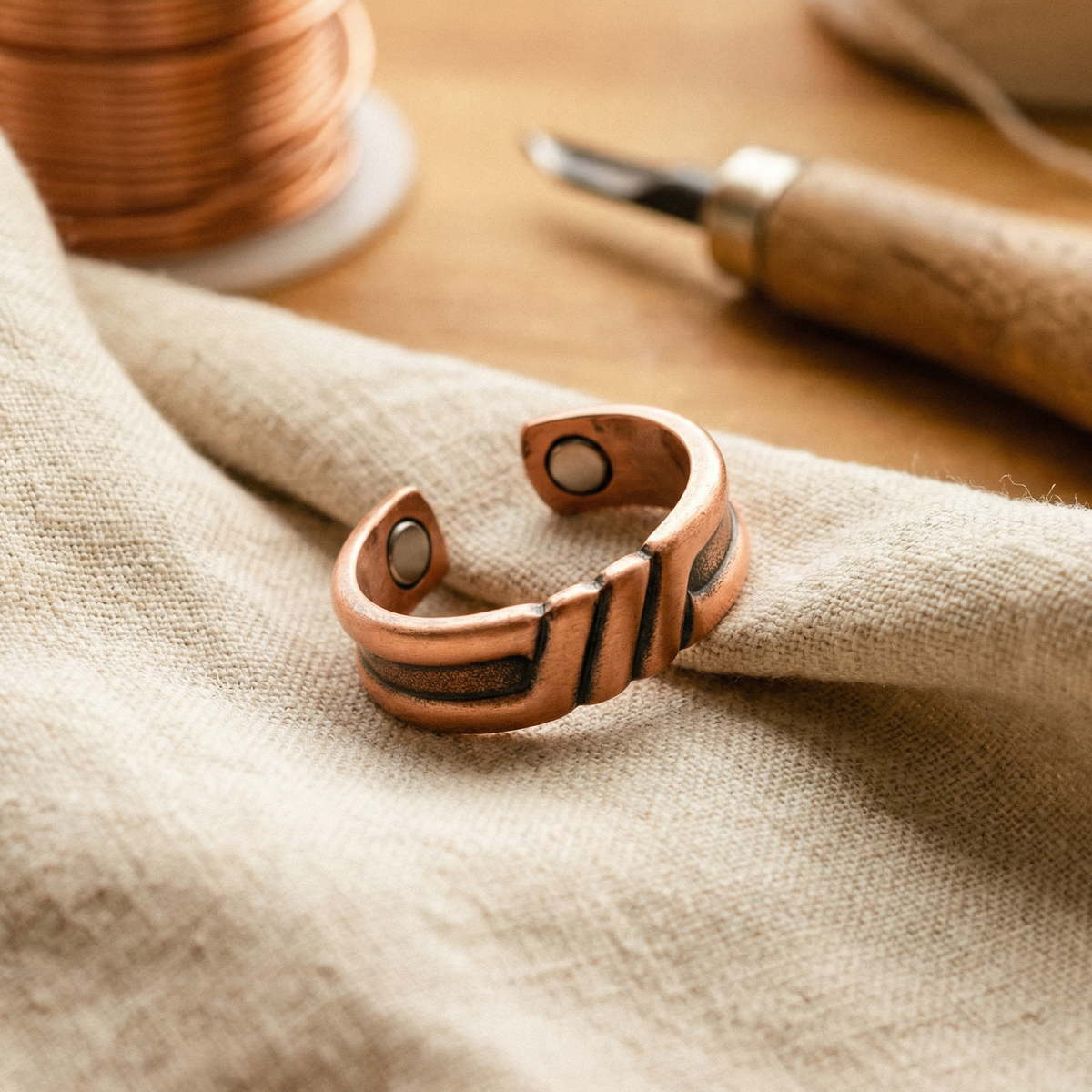 Bague en cuivre de tourbe Margot Cuivre