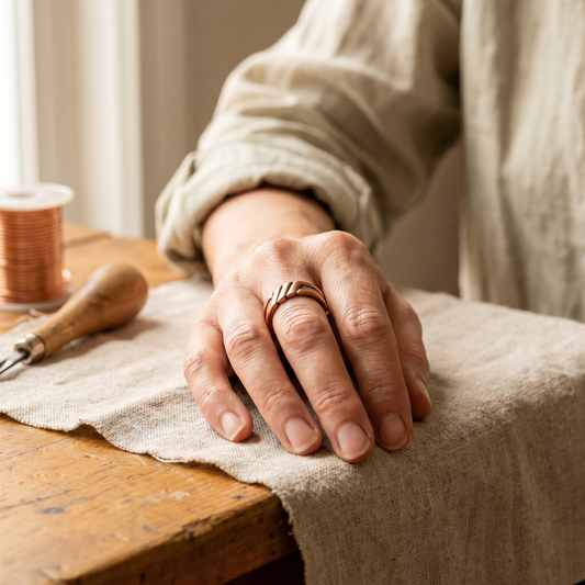 Bague en cuivre de tourbe Margot Cuivre