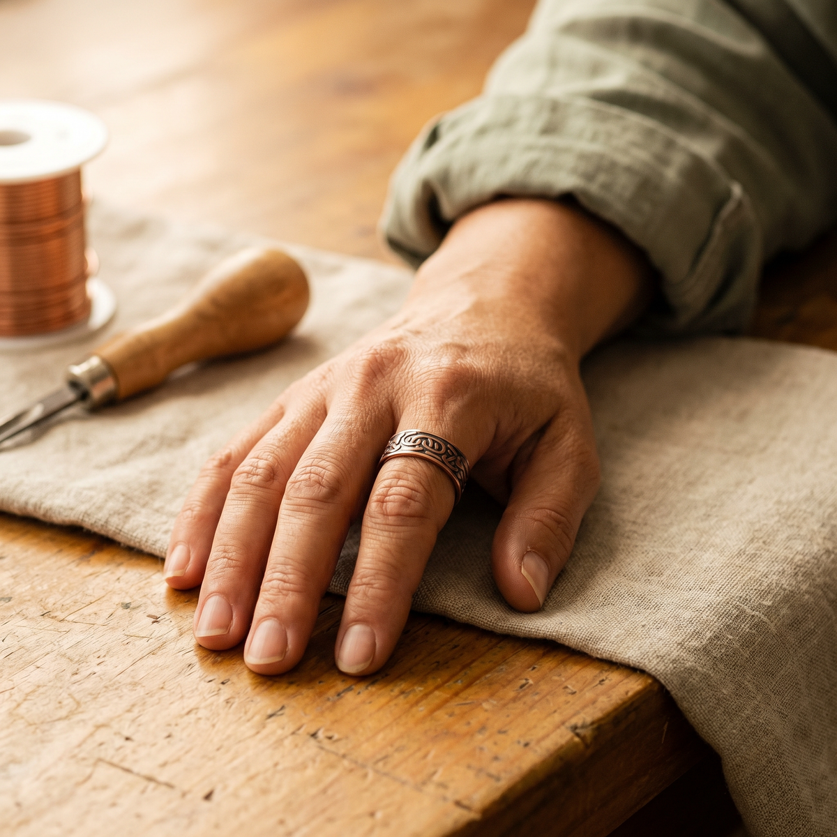 Bague en cuivre Burr de Margot Cuivre