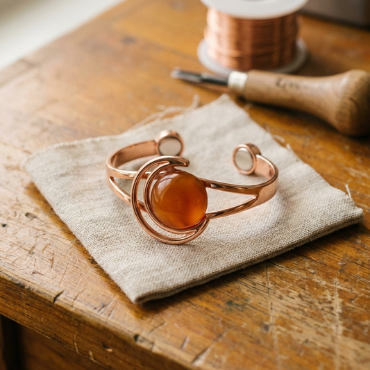 Boucles d'oreilles Margot Cuivre Sphere Bracelet en Cuivre Orange