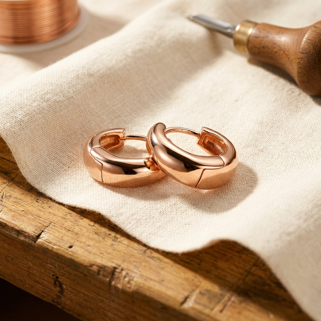 Boucles d'Oreilles en Cuivre en Forme de Cercle Margot Cuivre Linnet